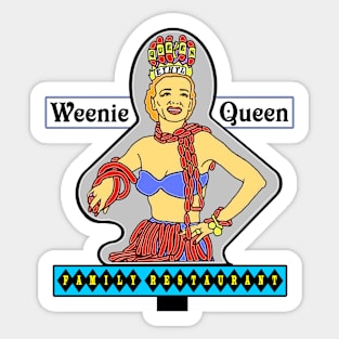 Weenie Queen Restaurant Sign, no background Sticker